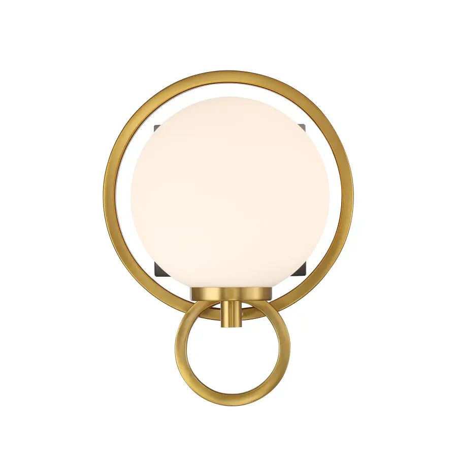 Alhambra 1-Light Wall Sconce in Matte Black with Warm Brass - Image 3