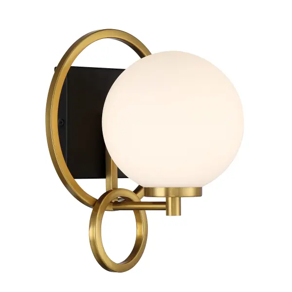 Alhambra 1-Light Wall Sconce in Matte Black with Warm Brass - Image 4
