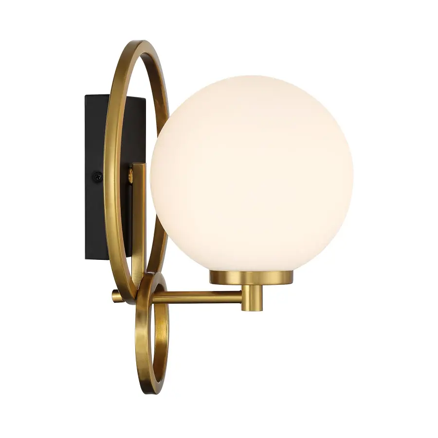 Alhambra 1-Light Wall Sconce in Matte Black with Warm Brass - Image 5