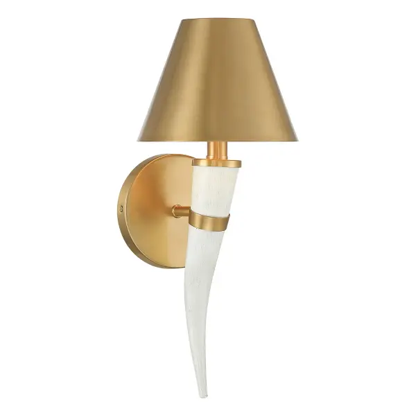 Hearne 1-Light Wall Sconce in Warm Brass by Dann Foley - Image 1