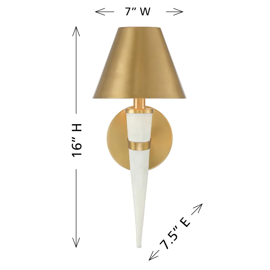 Hearne 1-Light Wall Sconce in Warm Brass by Dann Foley - Image 6