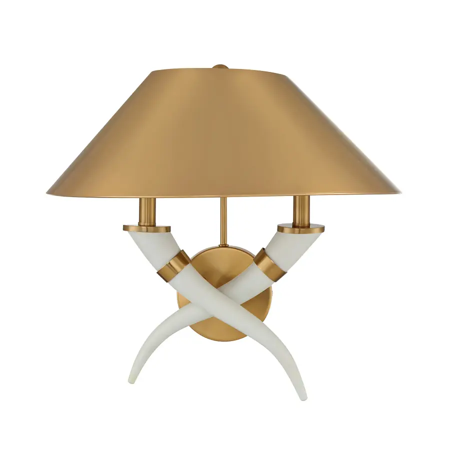 Hearne 2-Light Wall Sconce in Warm Brass by Dann Foley - Image 2