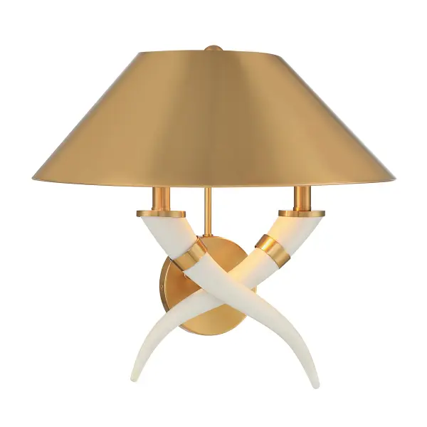 Hearne 2-Light Wall Sconce in Warm Brass by Dann Foley - Image 3