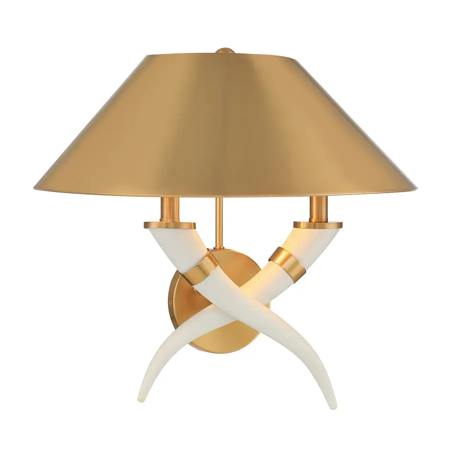 Hearne 2-Light Wall Sconce in Warm Brass by Dann Foley - Image 3