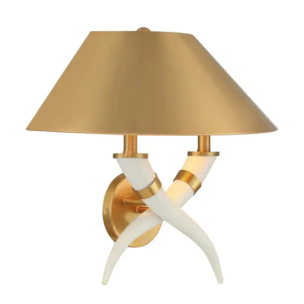 Hearne 2-Light Wall Sconce in Warm Brass by Dann Foley - Image 4