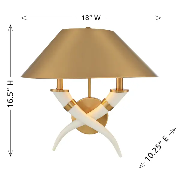 Hearne 2-Light Wall Sconce in Warm Brass by Dann Foley - Image 6