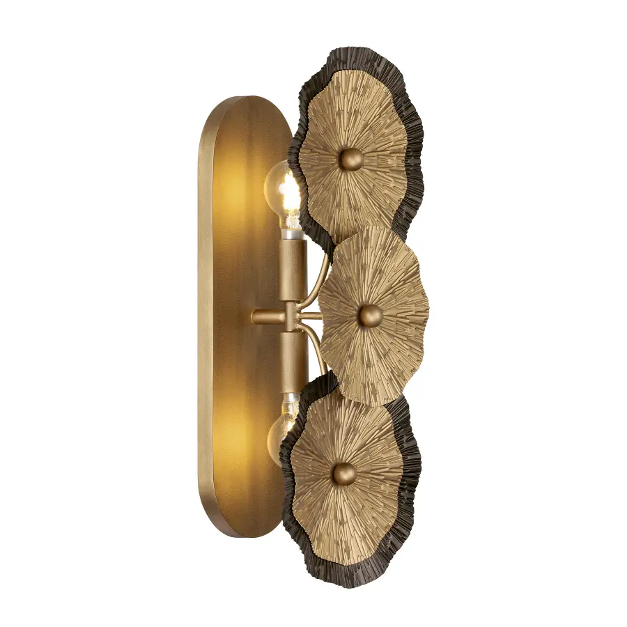 Lincoln 2-Light Wall Sconce in Distressed Gold and Bronze by Breegan Jane - Image 4