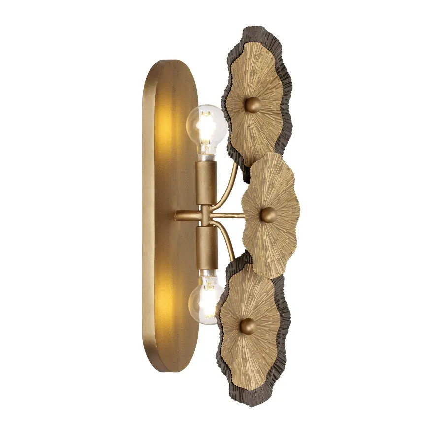 Lincoln 2-Light Wall Sconce in Distressed Gold and Bronze by Breegan Jane - Image 5