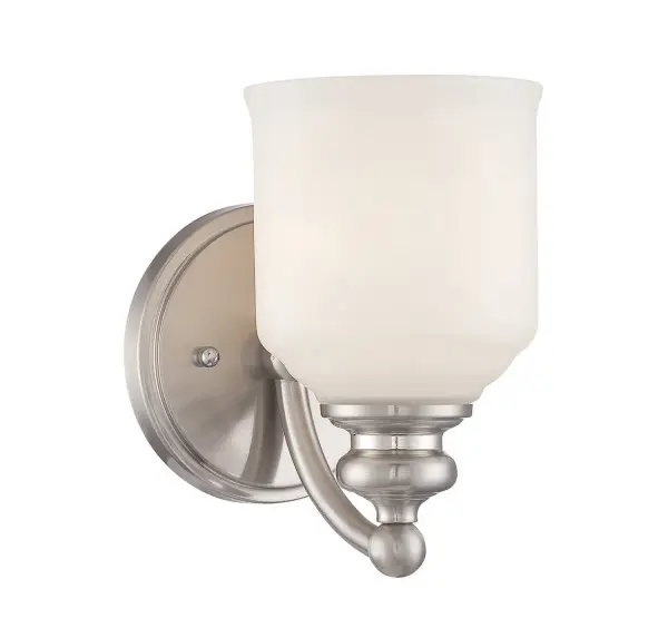 Melrose One Light Wall Sconce in Satin Nickel - Image 1