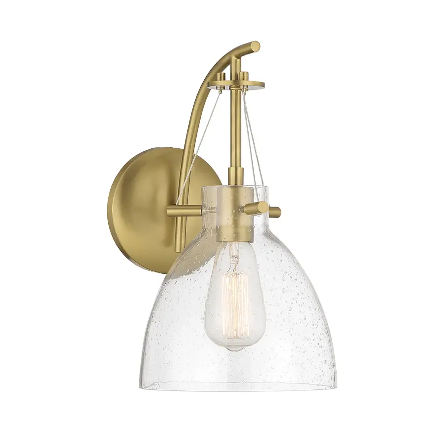 Foster 1-Light Wall Sconce in Warm Brass - Image 1