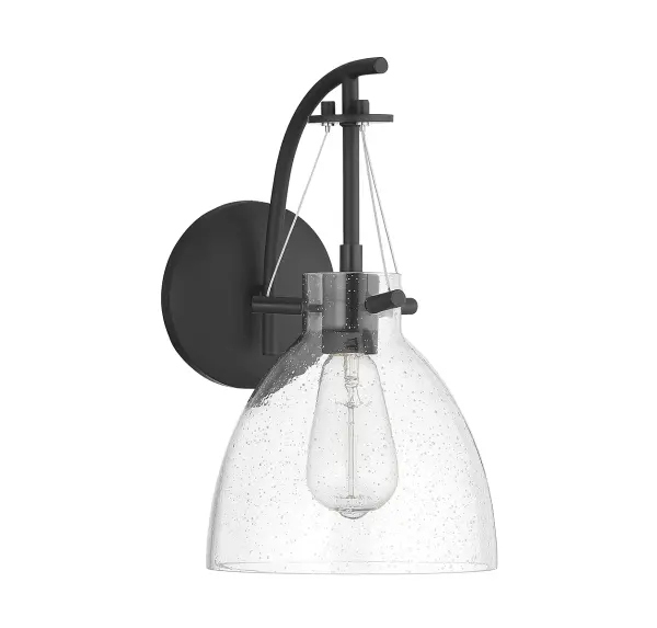 Foster 1-Light Wall Sconce in Matte Black - alternate view