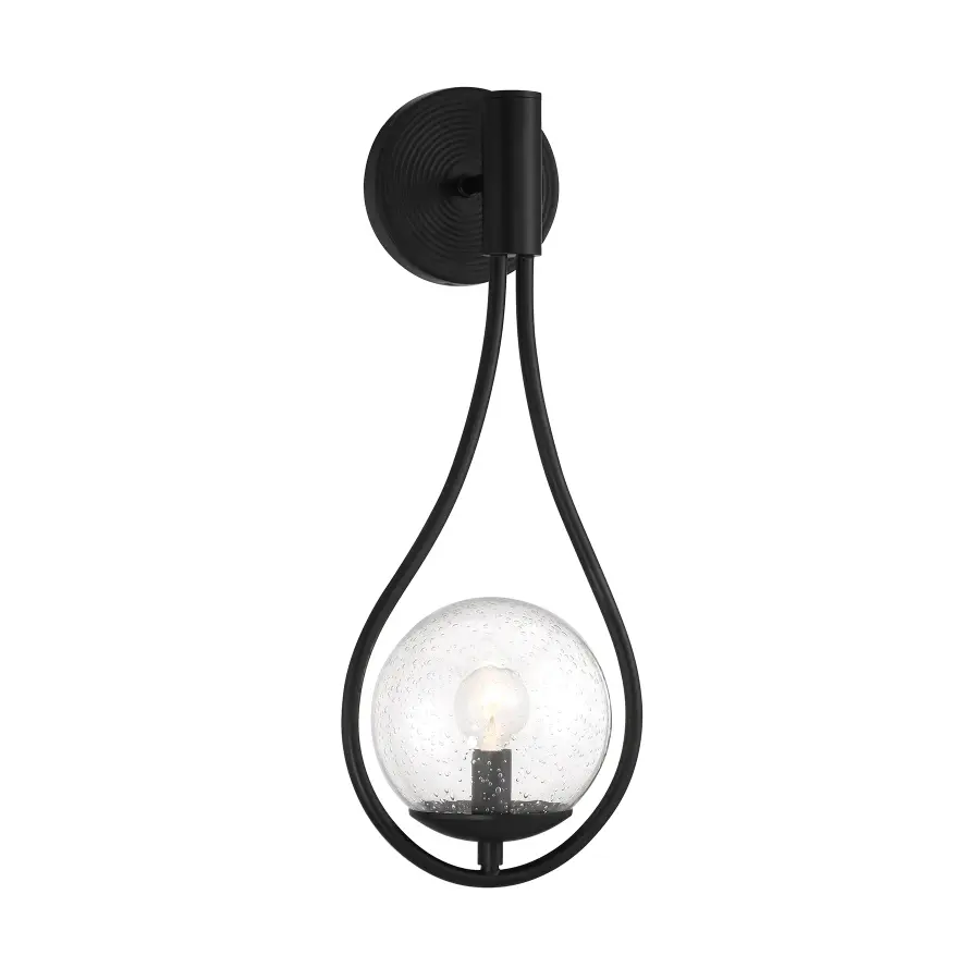 Encino 1-Light Wall Sconce in Matte Black - Image 1
