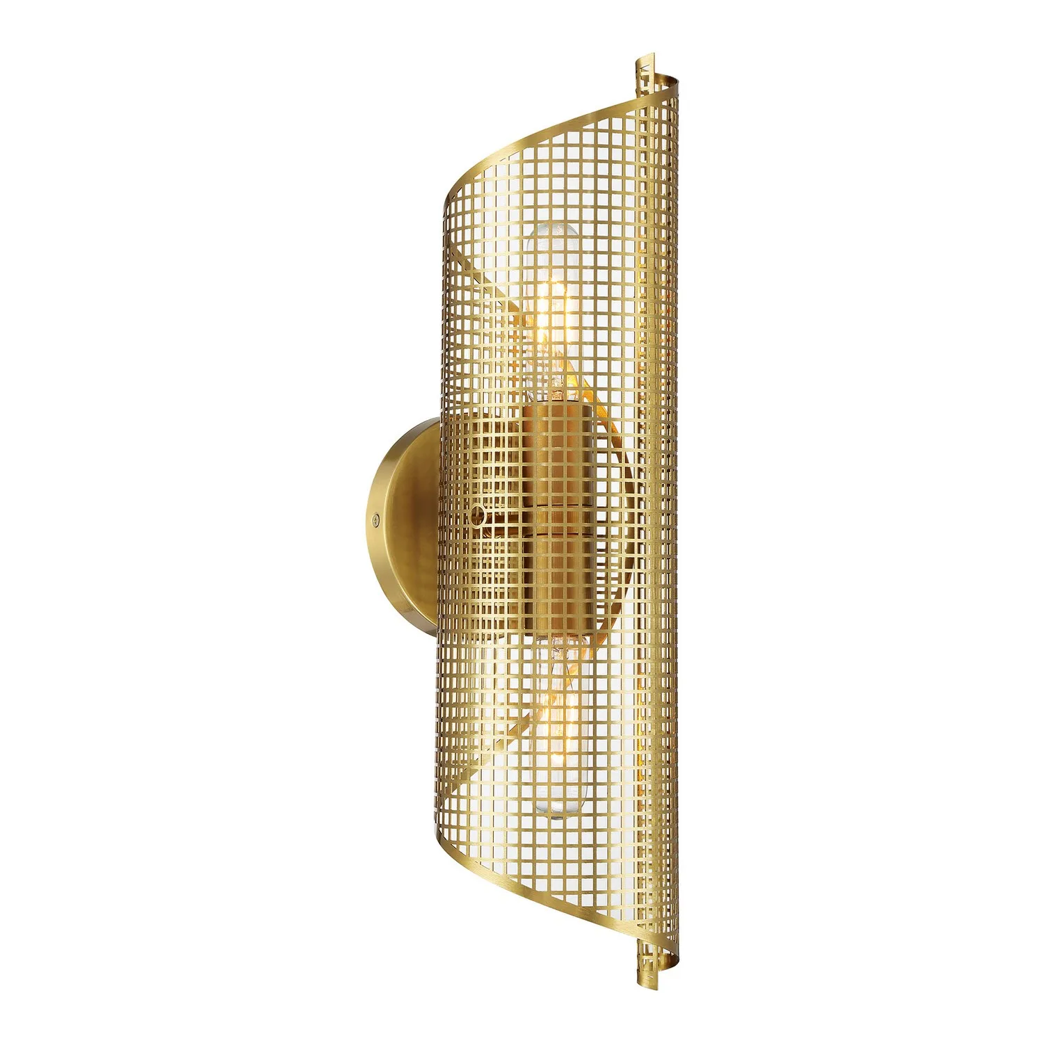 Hillbourne Two Light Wall Sconce in Warm Brass