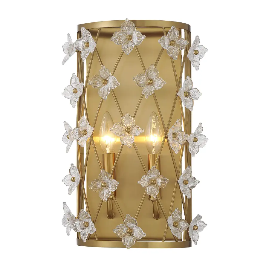 Bailey 2-Light Wall Sconce in Warm Brass - Image 1