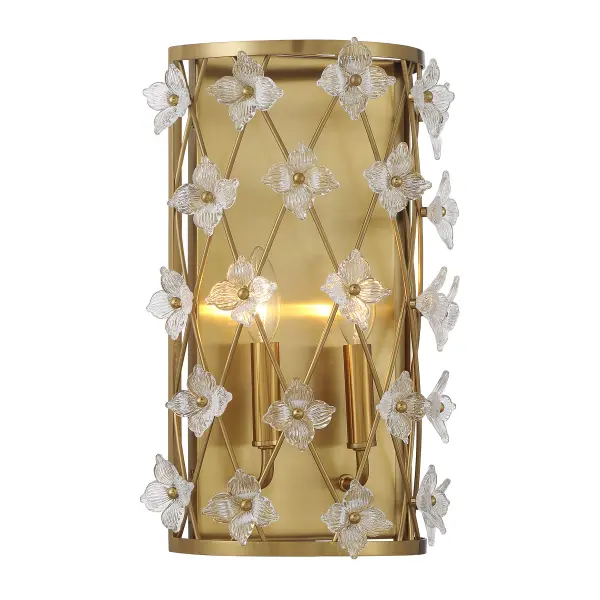 Bailey 2-Light Wall Sconce in Warm Brass - Image 3