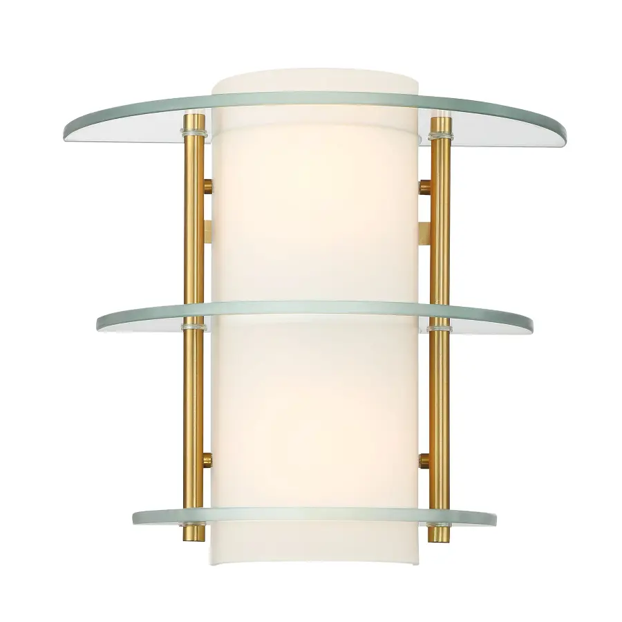 Newell 2-Light Wall Sconce in Warm Brass - Image 1