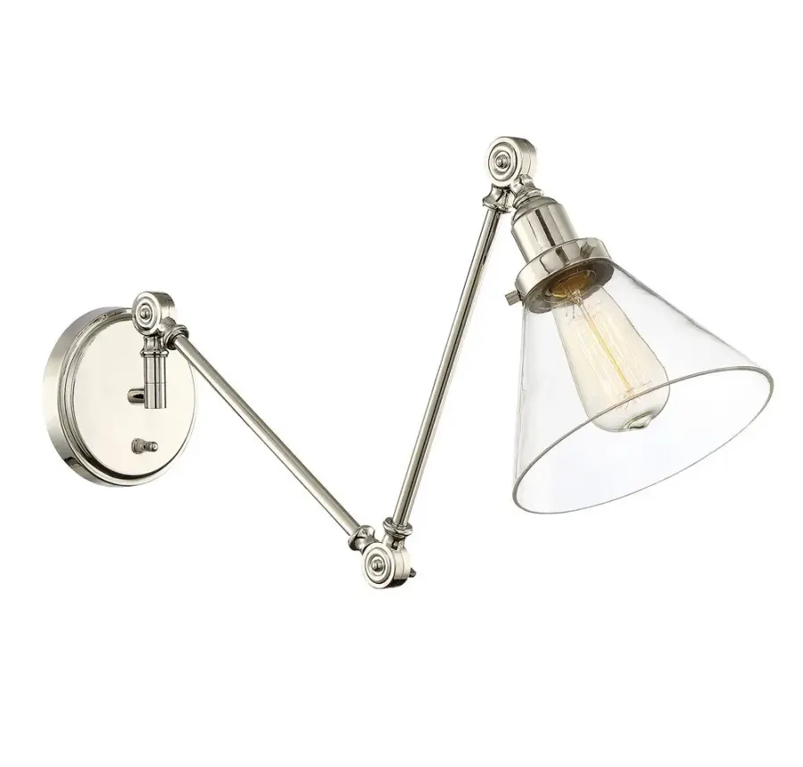 Drake 1-Light Adjustable Wall Sconce in Polished Nickel - Image 2