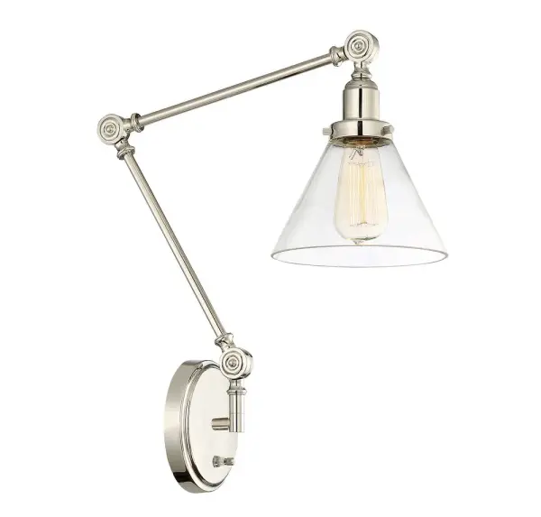 Drake 1-Light Adjustable Wall Sconce in Polished Nickel - Image 3