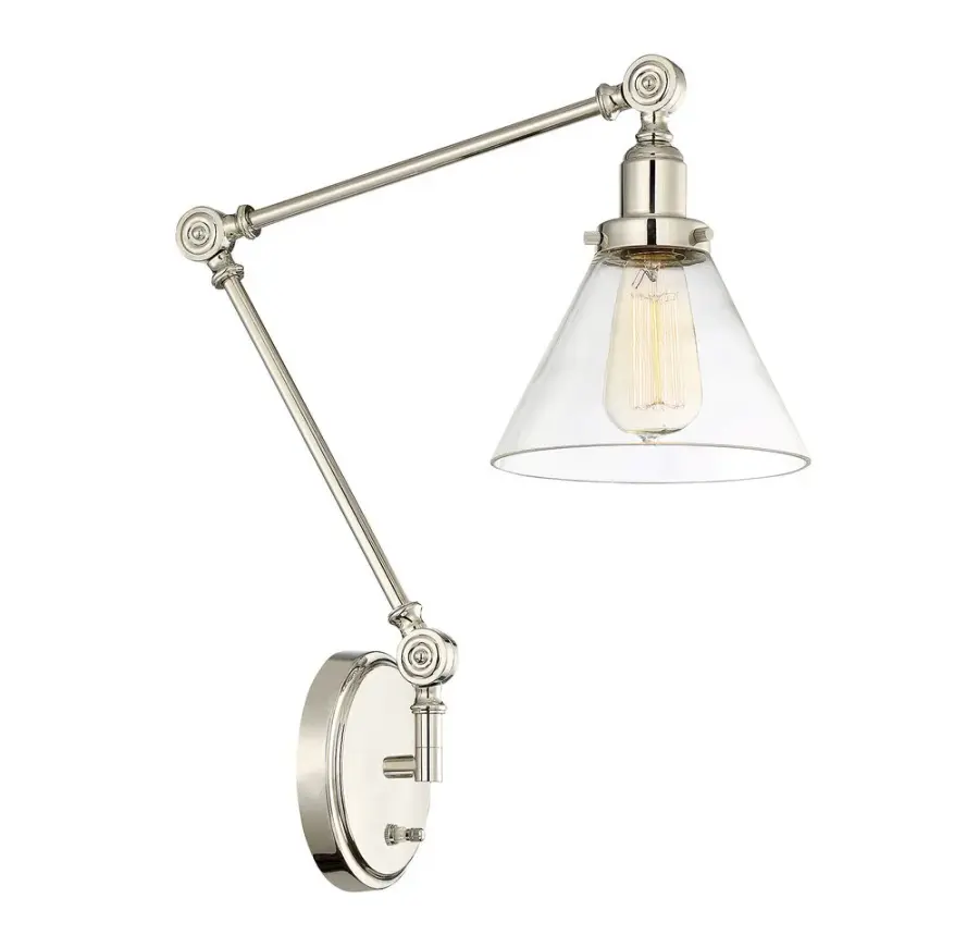 Drake 1-Light Adjustable Wall Sconce in Polished Nickel - Image 3