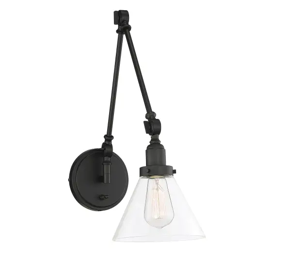 Drake 1-Light Adjustable Wall Sconce in Matte Black - Image 1