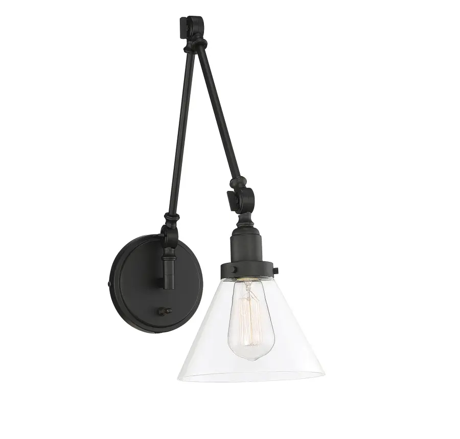 Drake 1-Light Adjustable Wall Sconce in Matte Black - Image 1
