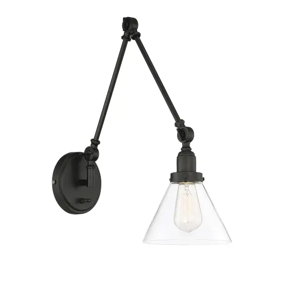 Drake 1-Light Adjustable Wall Sconce in Matte Black - Image 2
