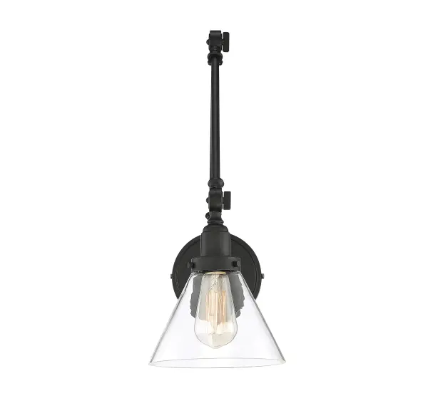 Drake 1-Light Adjustable Wall Sconce in Matte Black - Image 5