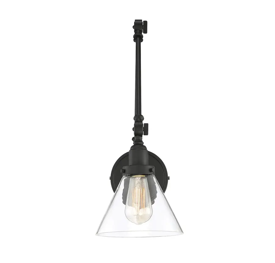Drake 1-Light Adjustable Wall Sconce in Matte Black - Image 5