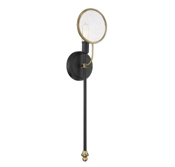 Oberyn 1-Light Wall Sconce in Vintage Black with Warm Brass - Image 2