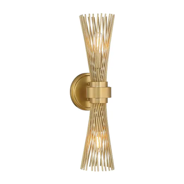Longfellow Two Light Wall Sconce in Burnished Brass - Image 1