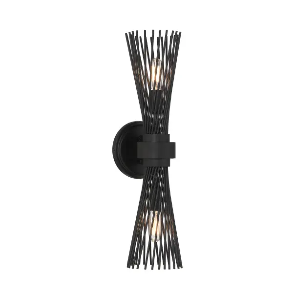 Longfellow 2-Light Wall Sconce in Matte Black - Image 1