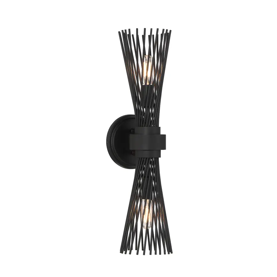 Longfellow 2-Light Wall Sconce in Matte Black - Image 1