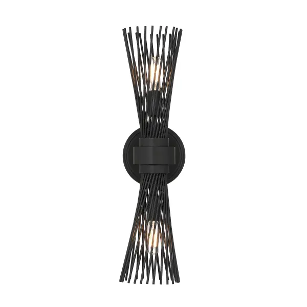 Longfellow 2-Light Wall Sconce in Matte Black - Image 3