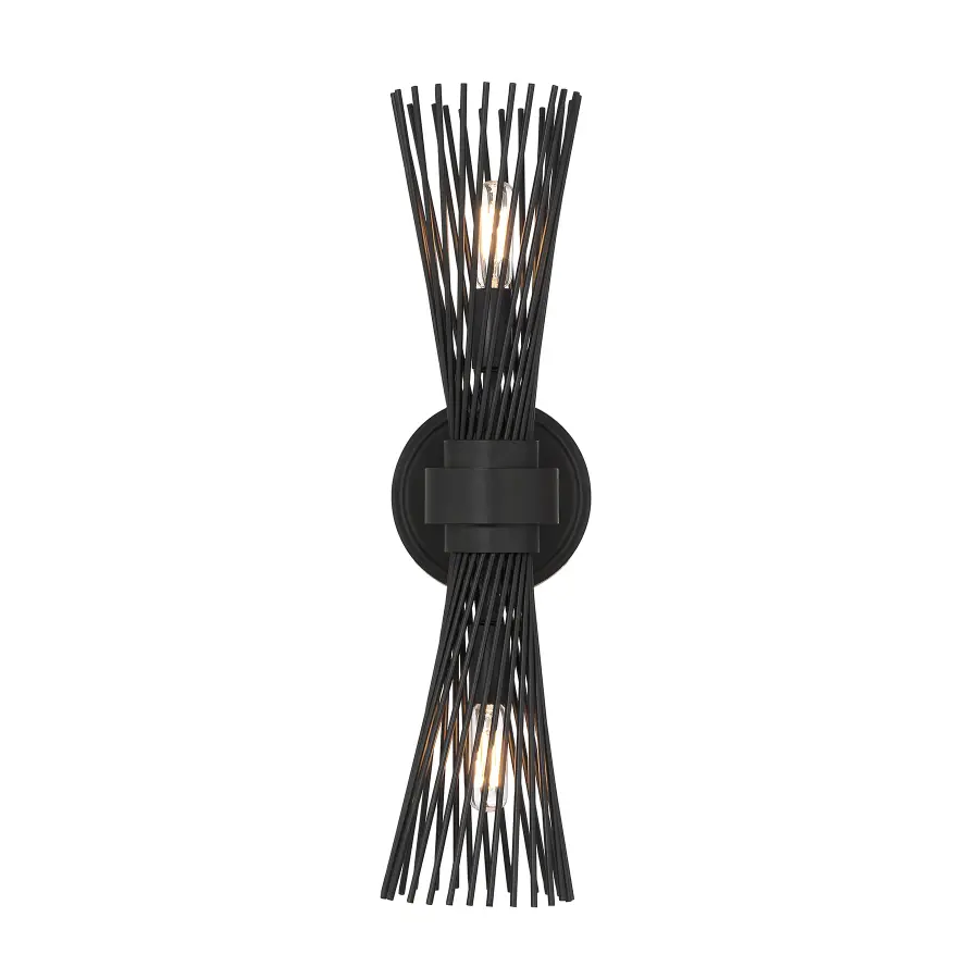 Longfellow 2-Light Wall Sconce in Matte Black - Image 3