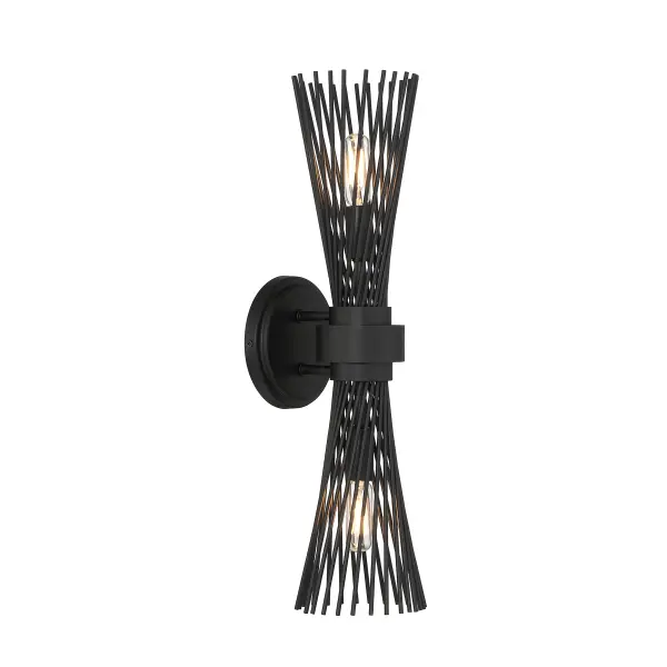 Longfellow 2-Light Wall Sconce in Matte Black - Image 4