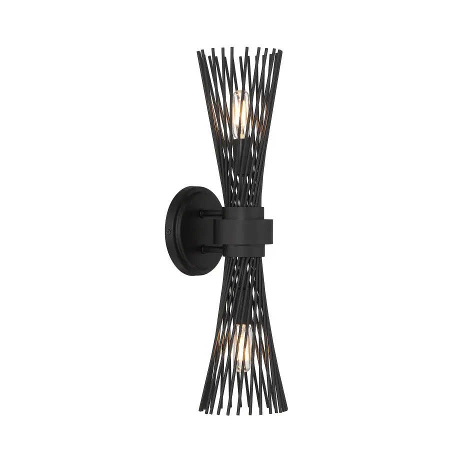 Longfellow 2-Light Wall Sconce in Matte Black - Image 4