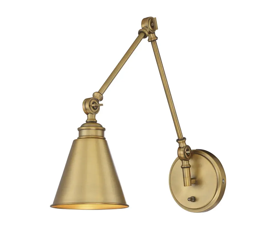 Morland Adjustable Wall Sconce in Warm Brass - Image 1