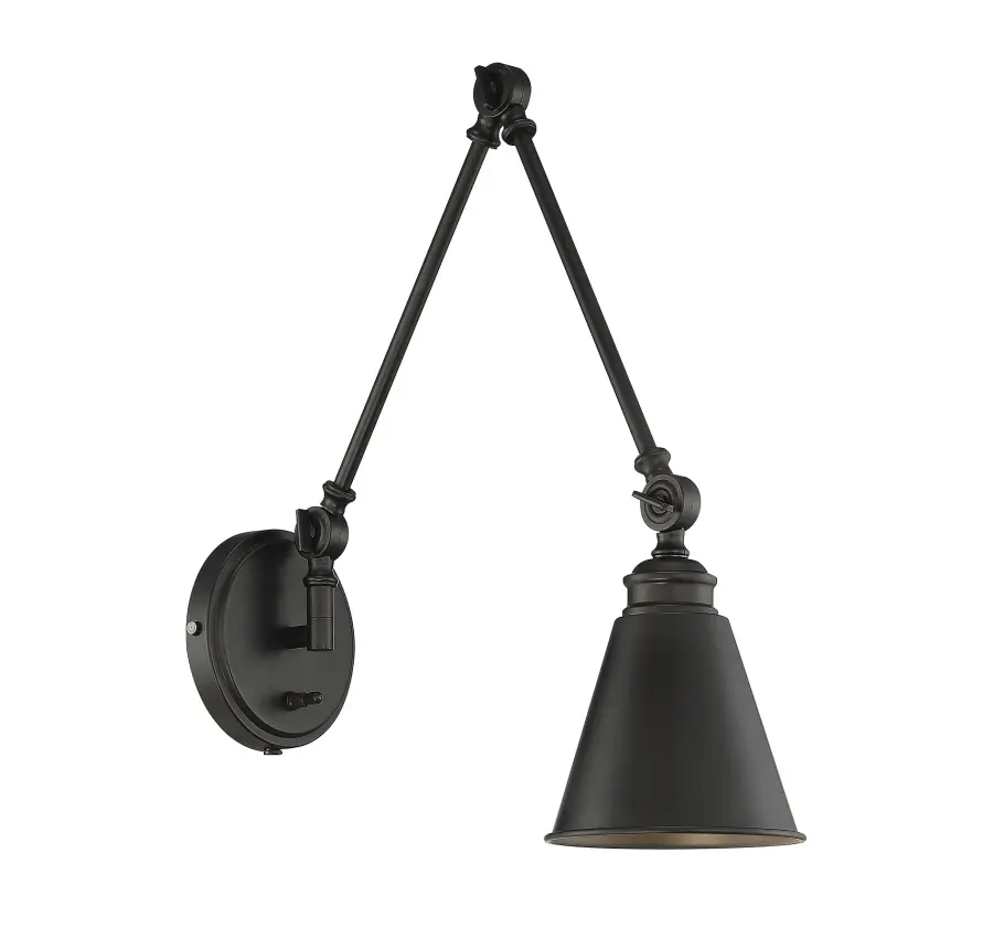 Morland 1-Light Adjustable Wall Sconce in Matte Black - Image 2