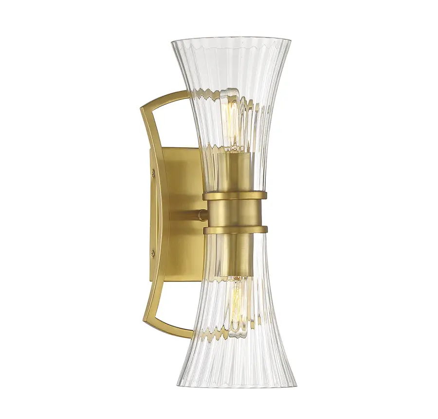 Bennington 2-Light Wall Sconce in Warm Brass - Image 1