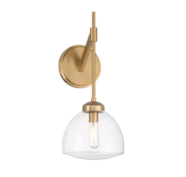 Corbin 1-Light Wall Sconce in Warm Brass - Image 1