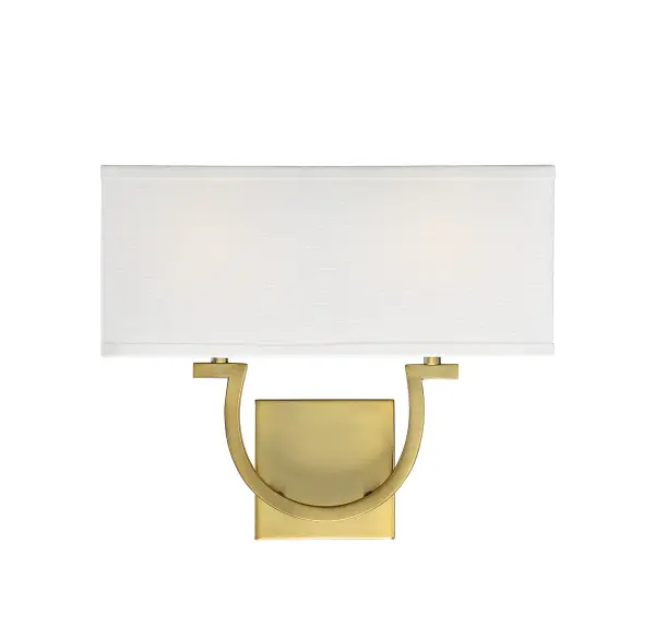 Rhodes 2-Light Wall Sconce in Warm Brass - Image 1