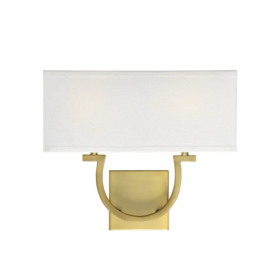 Rhodes 2-Light Wall Sconce in Warm Brass - Image 1