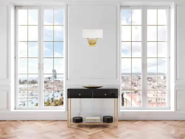 Rhodes 2-Light Wall Sconce in Warm Brass - Image 6