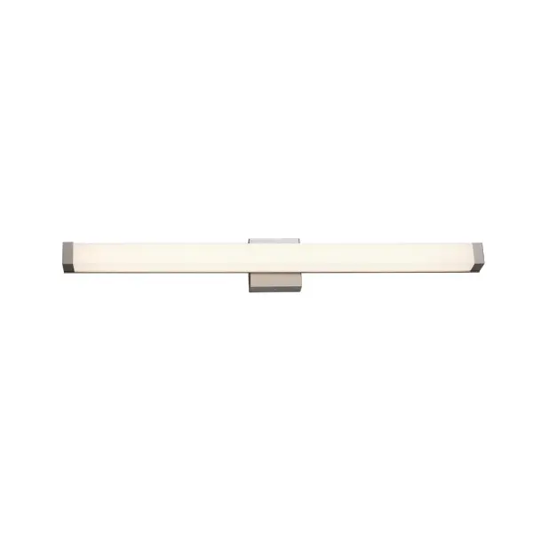 Collection: Acryluxe Finish: Brushed Nickel Glass: Opal Acrylic Width: 38.00" Height: 4.75" Extension from Wall: 2.50" Canopy: 4.75" Sq. Maximum Wattage: 30.00 W Bulb Type: LED Light Source: LED Light Output: 2700.00 lm Delivered Lumens: 1950.00 lm Voltage: 120.00 V Safety Listing: UL/ETL Safety Rating: Damp ADA LED