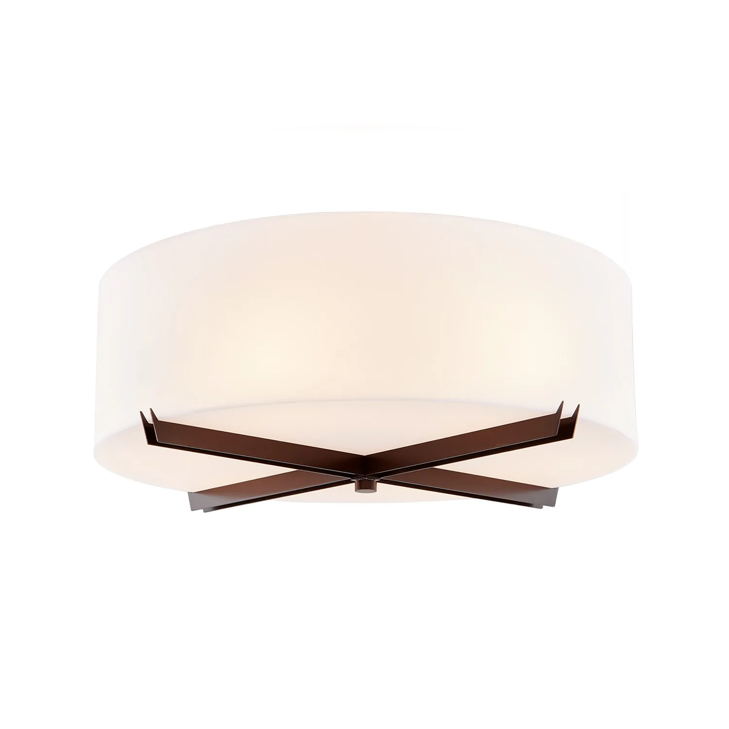 Acryluxe Three Light Flush-Mount in Dark Bronze