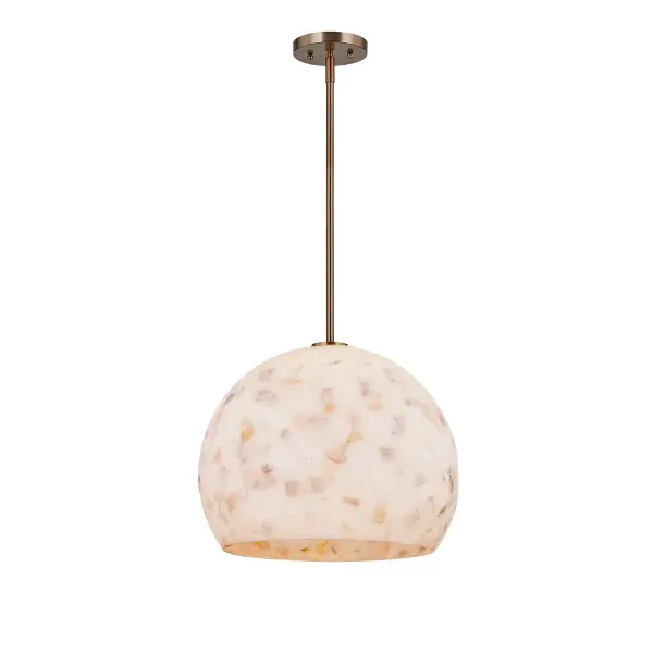 Collection: Alabaster Rocks! Finish: Brushed Brass Glass: Alabaster Rocks Width: 17.00" Height: 14.50" Canopy: 5" Dia. x 1" H Number of Bulbs: 1 Maximum Wattage: 60.00 W Bulb Base: E26 Voltage: 120.00 V Safety Rating: Damp