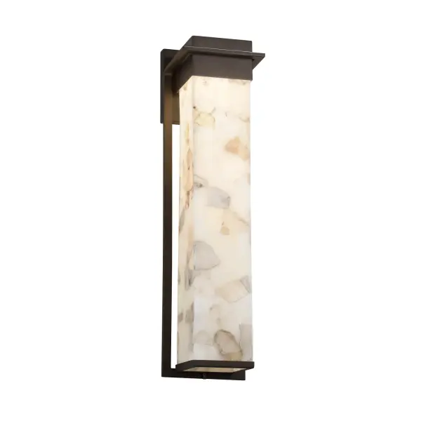 Collection: Alabaster Rocks Finish: Dark Bronze Glass: Shaved Alabaster Rocks Cast Into Resin Width: 6.00" Height: 24.00" Extension from Wall: 6.50" Top to Outlet: 2.75" Maximum Wattage: 14.00 W Bulb Type: LED Light Source: LED Light Output: 1190.00 lm Safety Listing: ETL Safety Rating: Wet LED