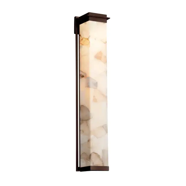 Collection: Alabaster Rocks Finish: Dark Bronze Glass: Shaved Alabaster Rocks Cast Into Resin Width: 8.00" Height: 48.00" Extension from Wall: 8.50" Top to Outlet: 2.75" Maximum Wattage: 30.00 W Bulb Type: LED Light Source: LED Light Output: 2400.00 lm Safety Listing: ETL Safety Rating: Wet LED