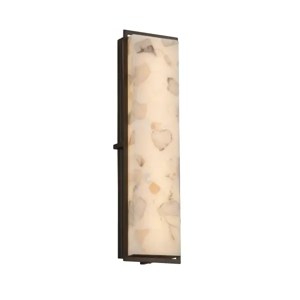Collection: Alabaster Rocks Finish: Dark Bronze Glass: Shaved Alabaster Rocks Cast Into Resin Width: 6.50" Height: 24.00" Extension from Wall: 3.50" Top to Outlet: 12.00" Maximum Wattage: 22.00 W Bulb Type: LED Light Source: LED Light Output: 1760.00 lm Safety Listing: ETL Safety Rating: Wet ADA LED