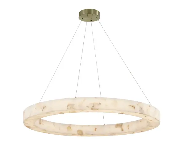 Collection: LumenAria Finish: Brushed Brass Glass: Alabaster Rocks Width: 42.00" Height: 3.50" Canopy: 7.25" Dia x 1.5" H Maximum Wattage: 60.00 W Light Source: LED Light Output: 5300.00 lm Delivered Lumens: 3300.00 lm Voltage: 120.00 V Safety Listing: UL/ETL Safety Rating: Damp LED